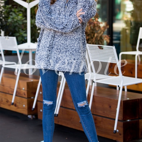 1 left!! Oversized Teddy Plush Pullover Sweater - Picture 5 of 6